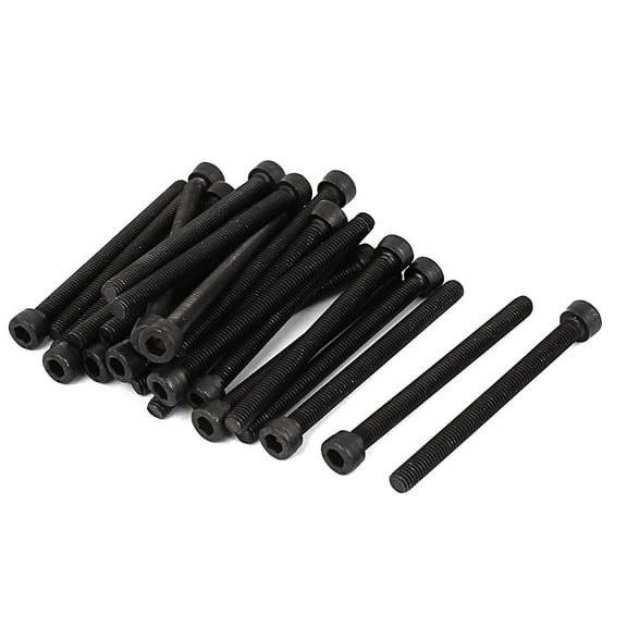 Uxcell M5x60mm Carbon Steel Full Thread Hex Socket Cap Head Screws Bolts (25-pack)