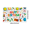 thumbnail image 3 of Colorful Music Themed Happy Birthday Banner Background Party Supplies Photography Props Decorations for Birthday Party Kids Celebration Event Photo Booth Decor, 3 of 7