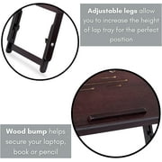 Multi-tasking Laptop Bed Tray with Adjustable Legs - Walnut