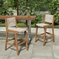 thumbnail image 4 of Gymax 4PCS Outdoor Counter Height Bar Stool w/ Wood Frame Back & Footrest for Balcony, 4 of 10