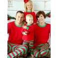 thumbnail image 4 of Gustave Christmas Family Matching Pajamas Set Striped Xmas Family Pjs Set Holiday Jammies Sleepwear 2 Pieces Long Sleeve Tops Pants Loungewear for Women Men Kids Couples, 4 of 6