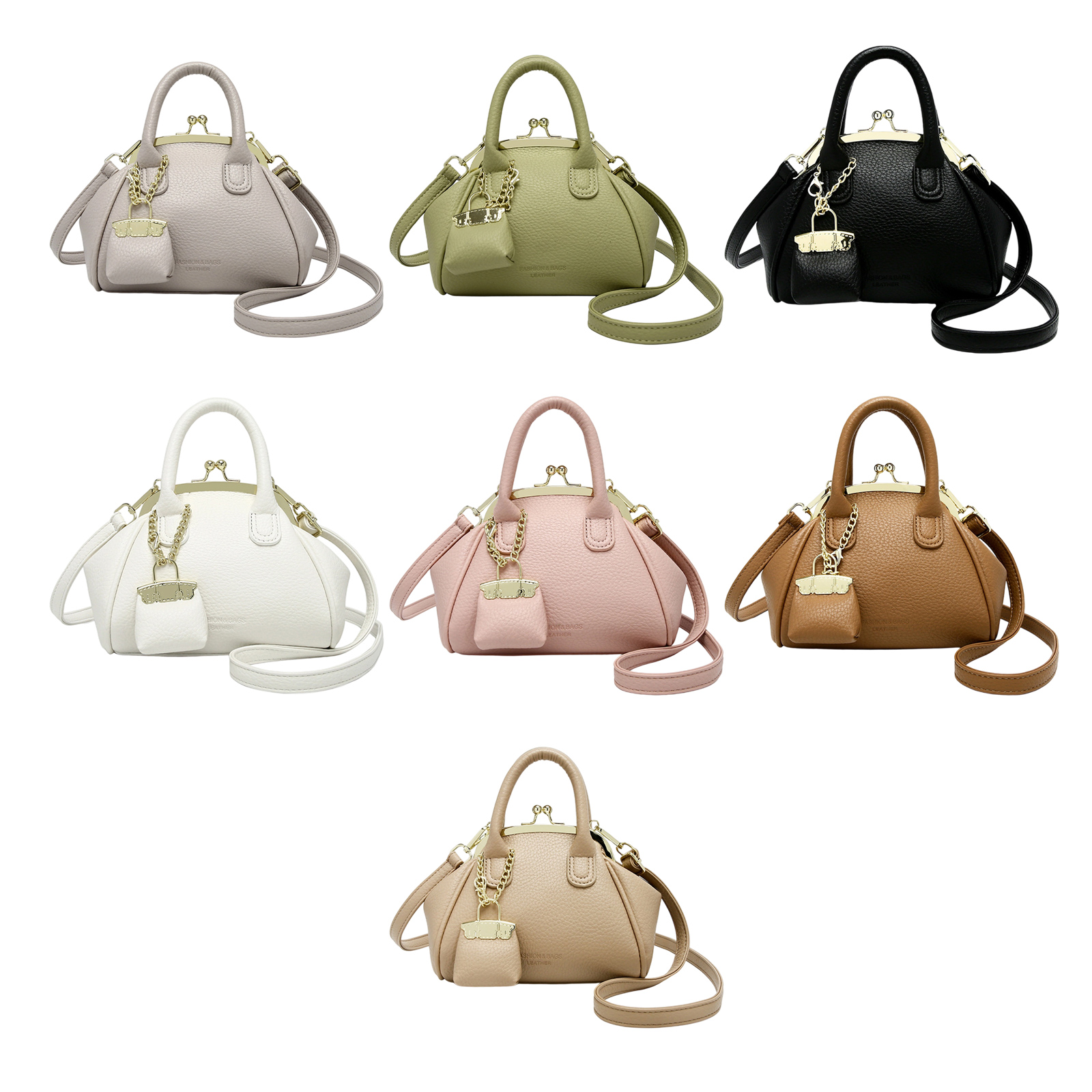 PU Leather Crossbody Bag for Women Trendy Kiss Lock Shoulder Bag Retro Handbag Satchel Bag Top Handle Bag Commuting Bag