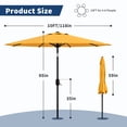 thumbnail image 4 of Petyee 10FT Patio Umbrella,Outdoor Market Table Umbrella with Crank Lift & Push Button Tilt,8 Ribs,Yellow, 4 of 7