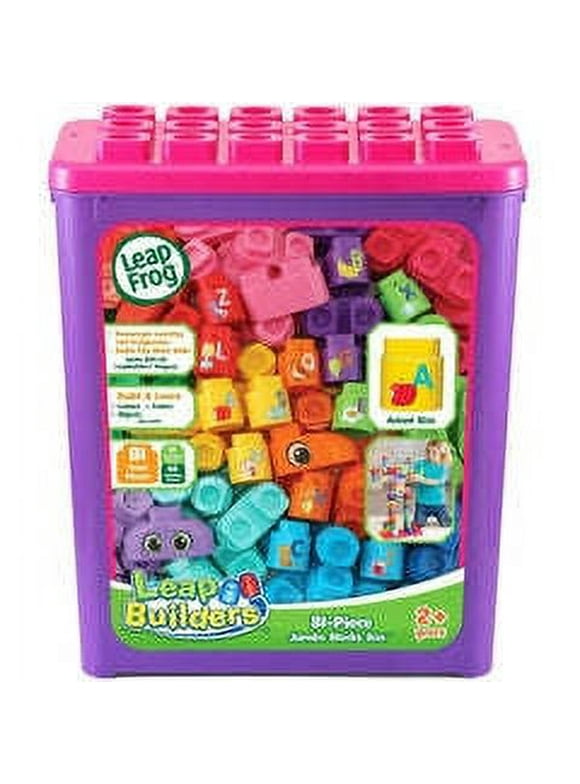 81-Piece Jumbo Blocks Box in Pink - Unleash Creativity