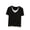 A334 Black, variant on Short Sleeve Tops for Women Casual Two Layer Look Ribbed T-Shirt V Neck Short Sleeve Summer Tops Contrast Trim Slim Fit Tee Lightweight Versatile Daily Basic Shirt XXL