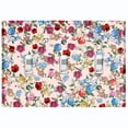 thumbnail image 1 of Metal Light Switch Plate Outlet Cover Colorful Floral Garden Wallpaper Pink ROS040, 1 of 13