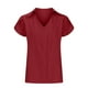 thumbnail image 5 of Fiudx Ofertas Flash Del Día Camiseta de Color Liso con Cuello En V para Mujer, 5 of 5