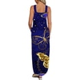 thumbnail image 4 of Robe de Plage Femme Décontractée Ample Été Imprimée Longue Robe de Plage Col en V Sans Manches Robes Femmes Été Décontractée en Solde, 4 of 6