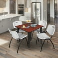 thumbnail image 2 of Regency Kahlo 36 in. Square Breakroom Table- Cherry Top, Black Base & 4 M Stack Chairs- Grey, 2 of 8