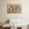 thumbnail image 2 of Elephant Stock Hemisphere Map Wall Art - Horizontal Canvas Wall Art - Living Room Wall Decor - Map Canvas - Beige And Blue Decor - 36" x 24", 2 of 8