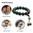 thumbnail image 4 of Pulsera de vidrio de color verde, cuentas de Buda, pulseras elásticas de cuentas de meditación de yoga para hombres y mujeres, 4 of 5