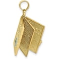 thumbnail image 6 of 10K Yellow Gold 3-D Moveable Enameled AN IRISH PRAYER Book w/Clover Charm - 24mm, 6 of 8