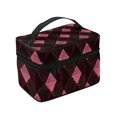 thumbnail image 4 of Handbag Travel Bag Cosmetic Bag 9×6.3×6.7in Multi-Function Bag Large Capacity For Camping Travel Family Travel Argyle Plaid Darkorchid_2, 4 of 6