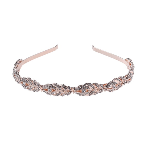 Masteelf Bridal Headband Rhinestone Crystal Wedding Headband Headpieces Hair Jewelry (Rose Gold)
