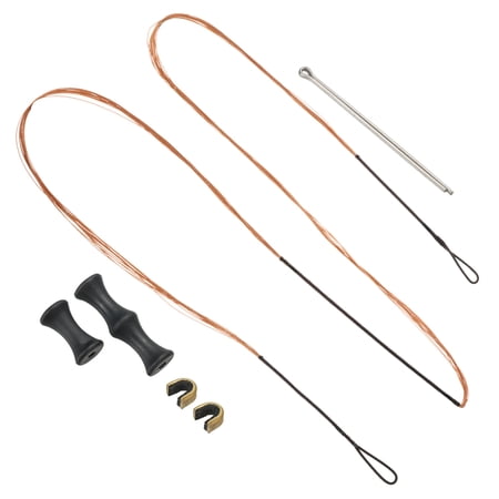 Uxcell Bow String Replacement Archery Bowstrings with Finger Guard & Brass Nock Points for Recurve Longbow 61 Inch