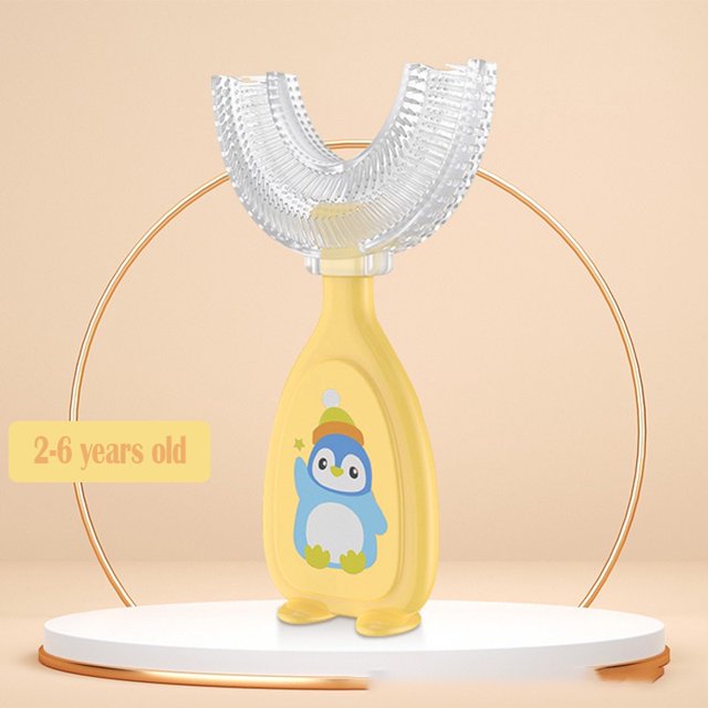 2-12Y Kid's 360 ° Cepillo De Dientes De Silicona En Forma De U Limpieza De Cavidad Oral Para Bebés
