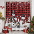 thumbnail image 3 of Red Plaid Christmas Shower Curtain, Snowman Snowflake Winter Waterproof Fabric Shower Curtains with 12 Hooks, Bathroom Curtain Set for Bathroom Accessories Decor, 60 x 72 Inches, 3 of 9