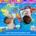 thumbnail image 5 of World Map ABC Kid Rug for Playroom 78.7"×59" Geography Classroom Play Rug Educational Baby Playmat Alphabet Mat for Primary School Fluffy Non-Slip Preschool Carpet Nursery Room Elementary Learning, 5 of 9