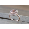 thumbnail image 6 of HeartsAndYou 2ct Natural Peach Morganite Double Halo Engagement Ring 100% 14k SOLID Rose Gold, 6 of 6