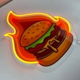thumbnail image 2 of Glowneon Hamburger Neon Acrylic Print Sign, Hamburger Led Sign, 2 of 4