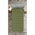 thumbnail image 3 of Ambesonne Geometric Quilted Bedspread Set 2 Pcs, Crisscrossing Waves, Twin Size, Fern Green Reseda, 3 of 3