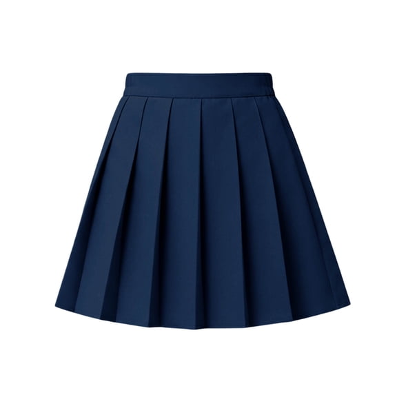 FAVIPT Pleated Uniform Skirts for Girls Summer Pull-On School Scooter Skirt with Undershorts Casual A-Line Mini Preppy Skorts Navy,13-14 Years