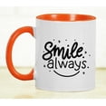 thumbnail image 5 of Inkdotpot Smile Always 11oz CeramicCoffeeMug Positive Inspirational Quotes Gift For Employee Boss Coworkers -Orange, 5 of 5
