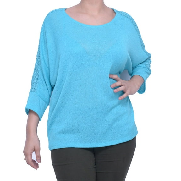 Alfani Urban Aqua Top Blouse Dolman Sleeve Aqua XL