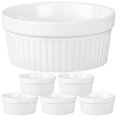 thumbnail image 1 of Tazas de cerámica para pudín, para hornear muffins, pasteles, cerámica blanca, 6 unidades, 1 of 6
