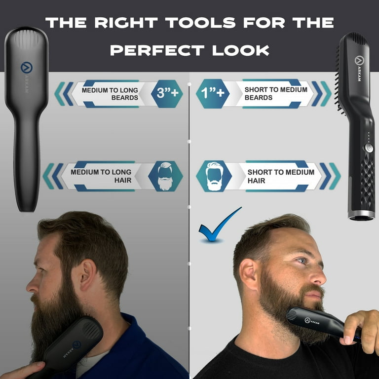 Arkam Heated Brush For Men's Hair Arkam Beard Straightener