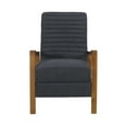 thumbnail image 5 of GDF Studio Neihart Contemporary Channel Stitch Pushback Recliner, Charcoal Fabric and Teak, 5 of 12