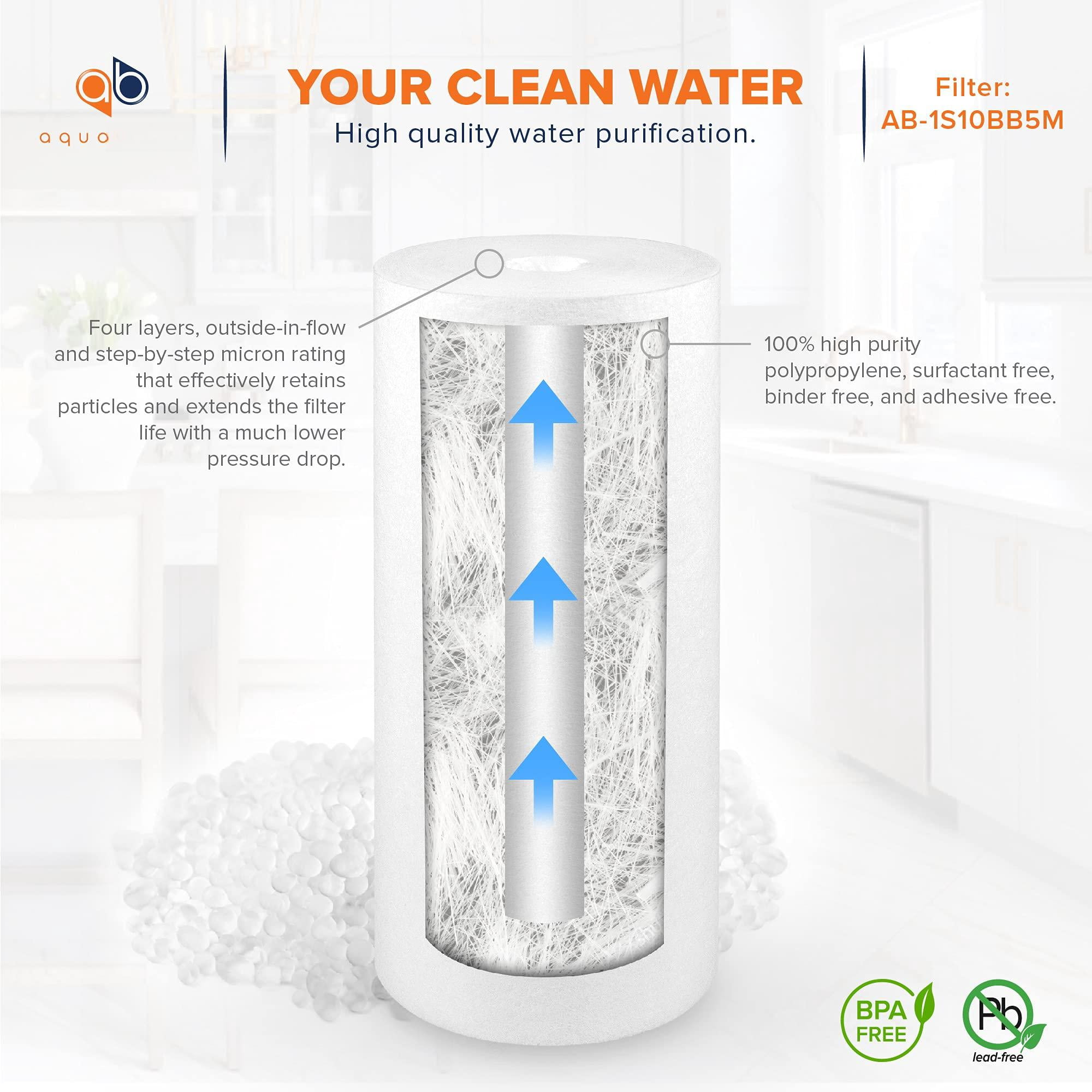 5 Micron 10 X 4.5 Well Water Sediment Filter Replacement Whole House Compatible With Dgd-5005  Wfhd13001b 4-pack
