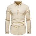thumbnail image 2 of Tops para hombre, camisas, blusas, elegantes, informales, camisas de manga larga, moda sólida, cierre de botones, camisa de solapa bordada Odeerbi  ODB-5, 2 of 9