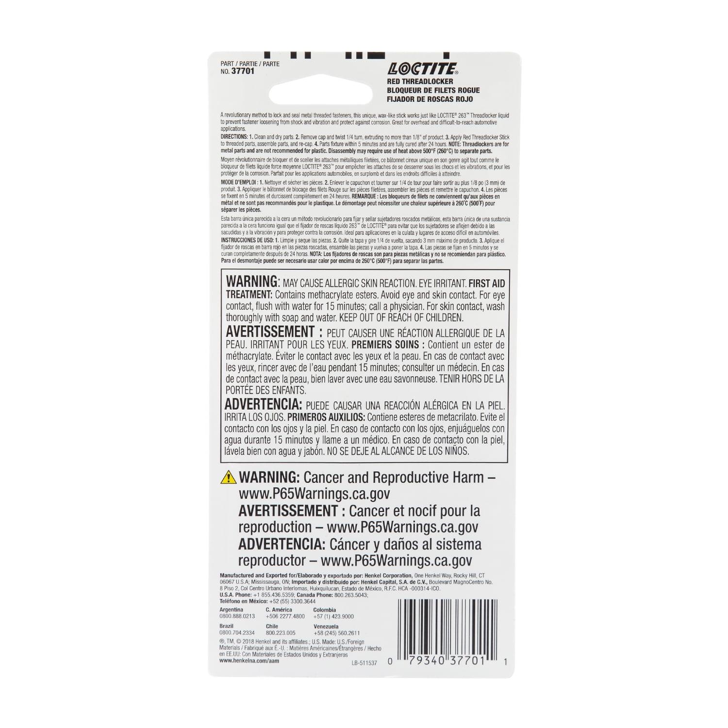 Loctite 268 Red Threadlocker Glue Stick, Anaerobic, Red, 9-Gram, 10 Pack (PN: 37701-511537)