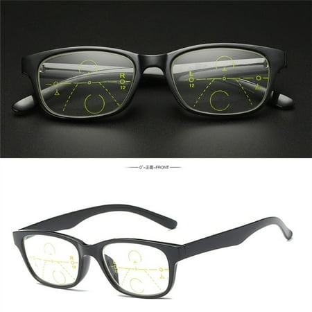 Black Intelligent Reading Glasses, Vintage Classic Frame Men Women Multifocal business Reading Glasses Presbyopia