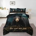 thumbnail image 2 of Black Bear King Size Comforter Set,Fierce Animal Black Wildlife Bedding Set Adults Men,Rustic Animal Cool Bear Bedding Comforters & Sets For Bedroom Decor,3 Pieces, 2 of 6