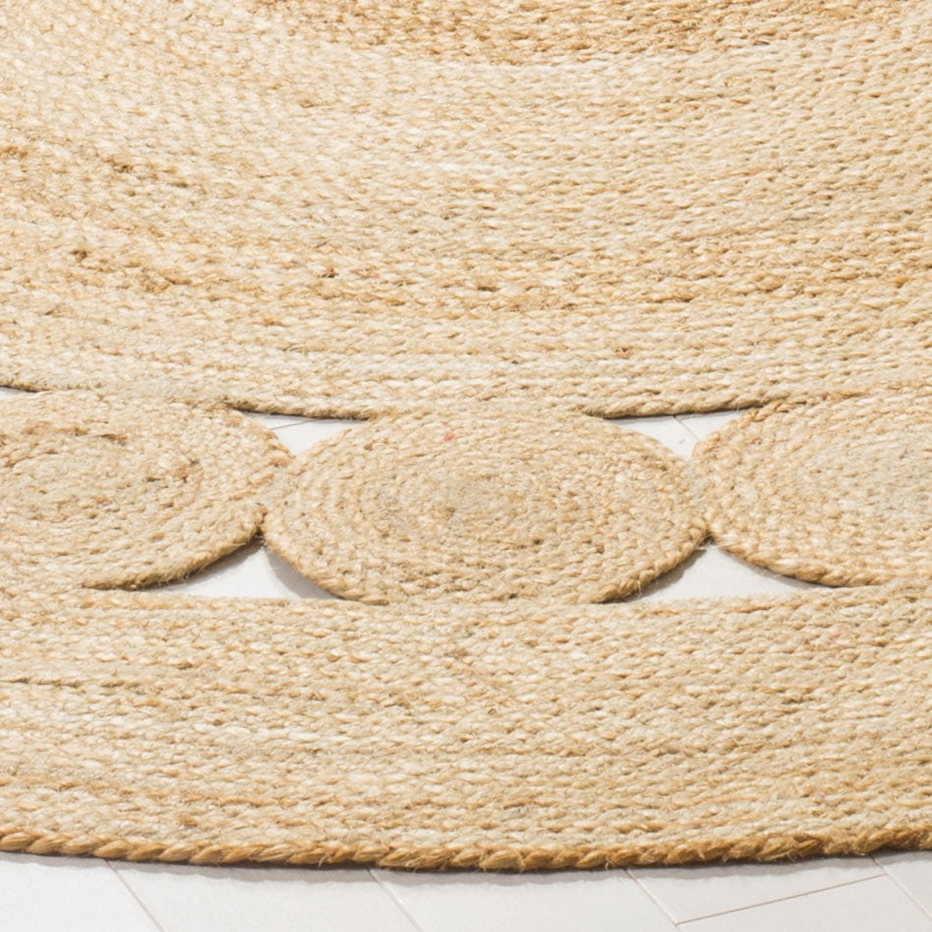 SAFAVIEH Natural Fiber Morgan Braided Jute Area Rug, Natural, 6' x 6' Round