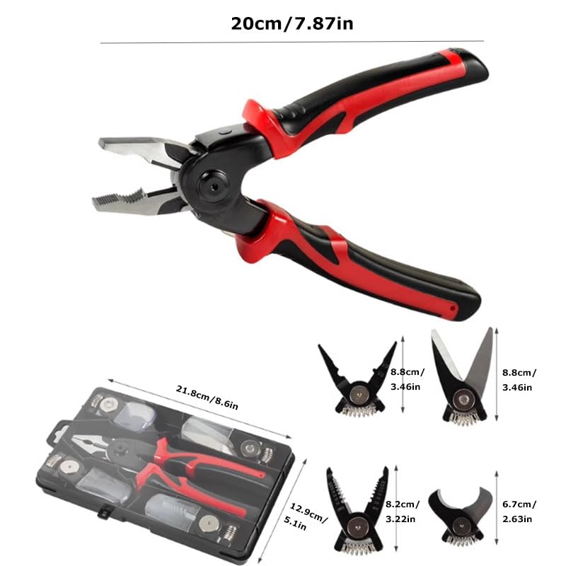 5 In 1 Multifunctional Pliers Set, Includes Cable shear, Stripping pliers, Wire-cutter, crimping pliers, lron sheet scissors