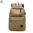 thumbnail image 3 of PULLIMORE Canvas Laptop Backpack, Waterproof School Backpack With USB Charging Port, Fits Most 15.6 Inch Laptop (Khaki), 3 of 7