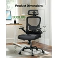 thumbnail image 2 of Silla de oficina Totnz ergonómica de malla con respaldo alto y soporte lumbar, 2 of 7