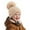 Beige, variant on QUOTAY Kids Winter Hats Knit Hat with Pom Soft Yarn Fine Stripes for Boys and Girls Beige,3-8 Years