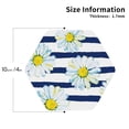 thumbnail image 2 of Zufioo Daisy Striped Nautical Print Leather Coaster Set, Decorative PVC Coasters 4-pack - Scald and Stain-resistant, Suitable for Home, Cafes, Restaurants-Hexagon, 2 of 6