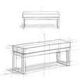 thumbnail image 4 of WyndenHall  Madison 44 inch Wide Contemporary Rectangle Ottoman Bench Mink-Brown 44.1"w x 14.4"d x 18.3"h Polyester, Plywood Standard Ottoman, 4 of 5