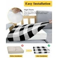 thumbnail image 5 of Black White Plaid Sofa Couch Cushion Covers Washable, Removable Stretchable Sectional Couch Covers, Spring Farmhouse Buffalo Checkered Slipcovers for L & T Shape Sofa Furniture Protector S Size 3 pcs, 5 of 7