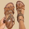 thumbnail image 5 of Caywon Sandals Women Comfortable Dressy Womens Flat Sandals Non Slip On Bohemian Summer Beach Shoes With Elastic Ankle Strap, 5 of 7