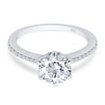 thumbnail image 2 of D Color VVS1-VVS2 Round Brilliant Cut 1.33 Carat Moissanite Lab Created Diamond Engagement Ring for Women In 14K White Gold Over Sterling Silver With Certificate of Authenticity-9, 2 of 8