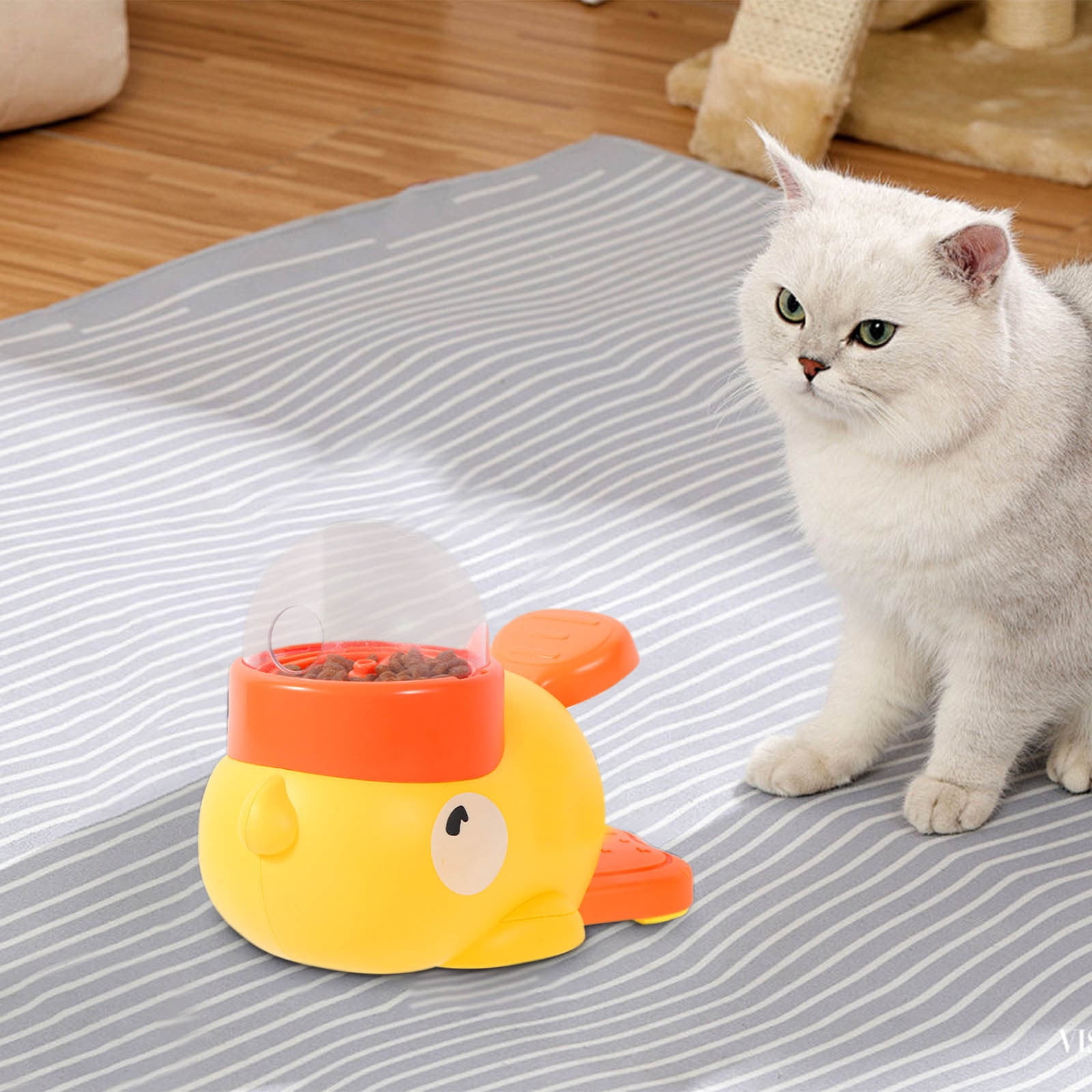 Cadorn Yellow Interactive Dog Feeder – Manual Press - to - Get Food Dispenser for Small, Medium & Large Dogs