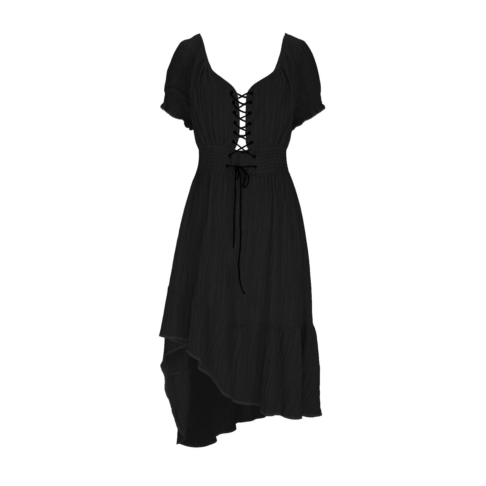 Laceup Cowgirl Dress for Women,Vintage Western Ruffle Casual Fashion Country Concert Boho Sexy Dresses