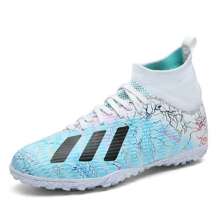 

Earlde Boys Mens Soccer Shoes Football Boots Cleats High-Top Spikes Soccer Shoes Boys Outdoor Indoor Athletic Training Sneakers