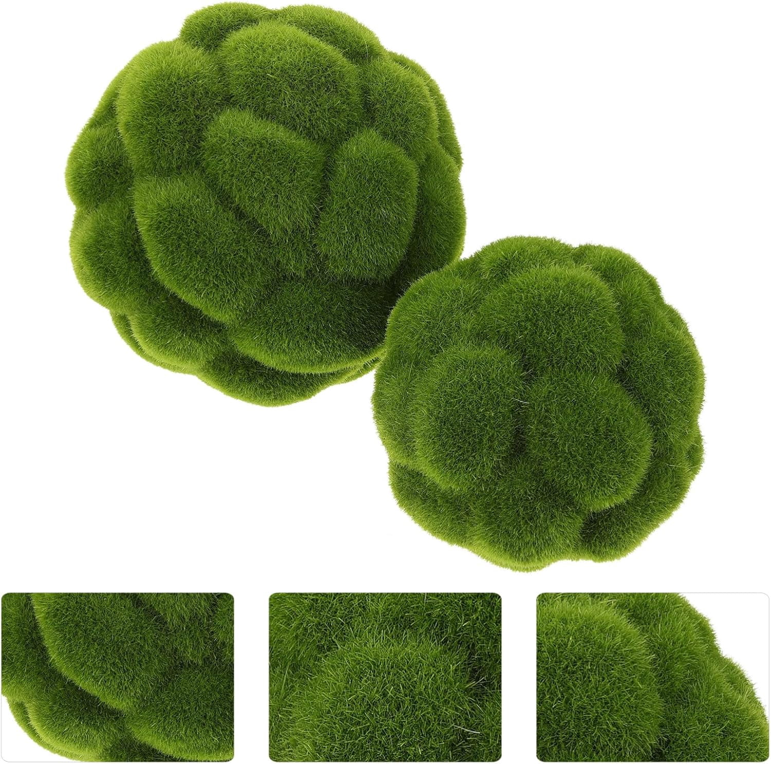 CATPAN 2pcs Green Moss Balls Decorative Balls Artificial Moss Balls for Table Decor Home Craft